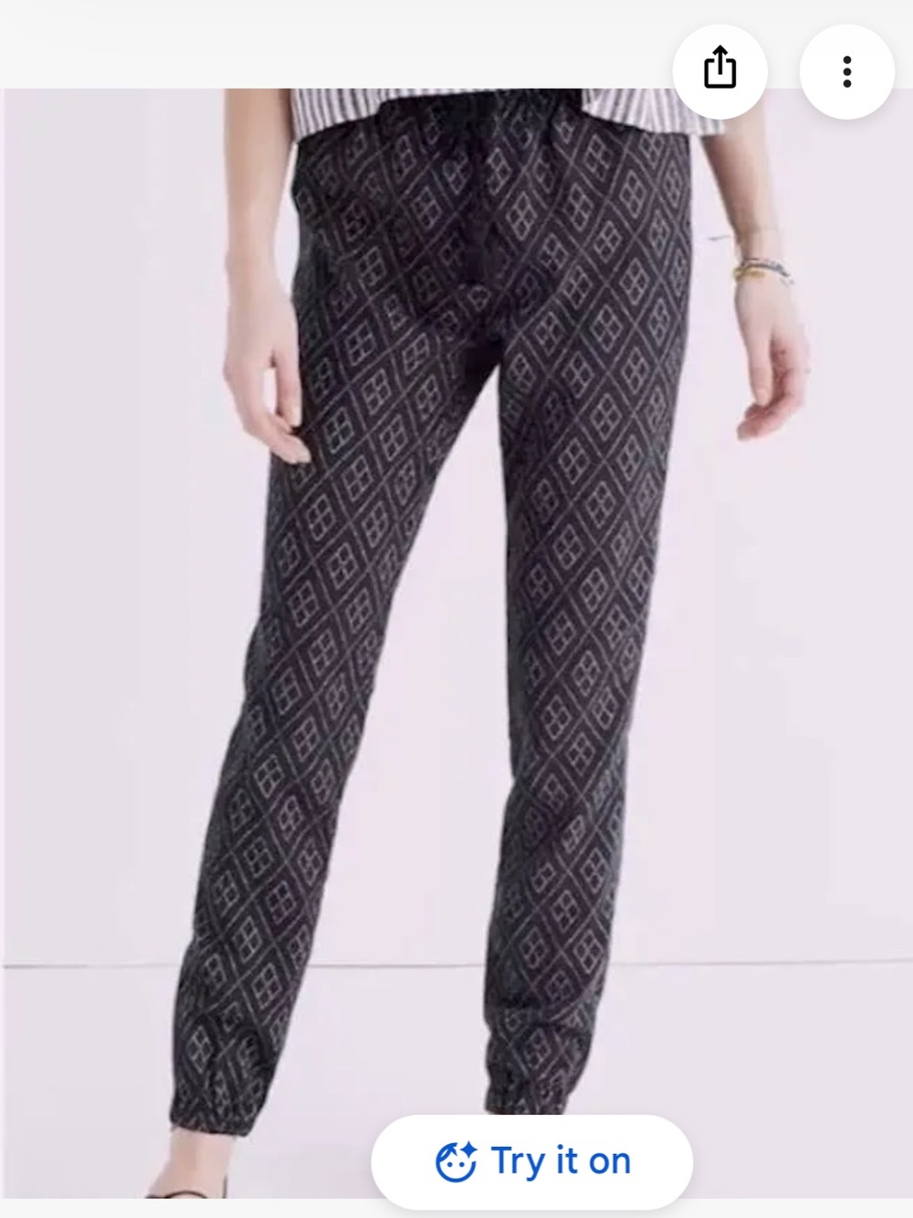 Madewell Black Diamond-Print Jogger Pants